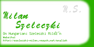 milan szeleczki business card